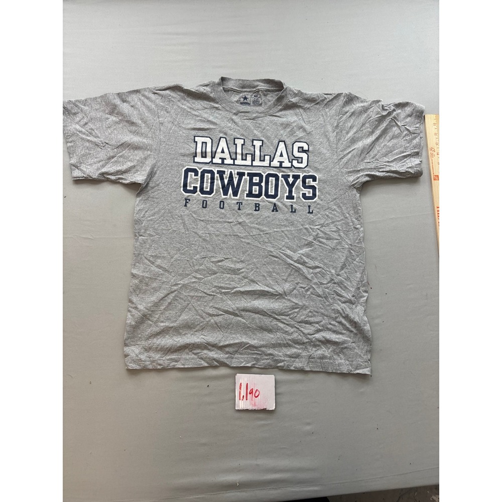 Dallas Cowboys Football T-Shirt Mens Medium Gray NFL Team Apparel Short Sleeve
